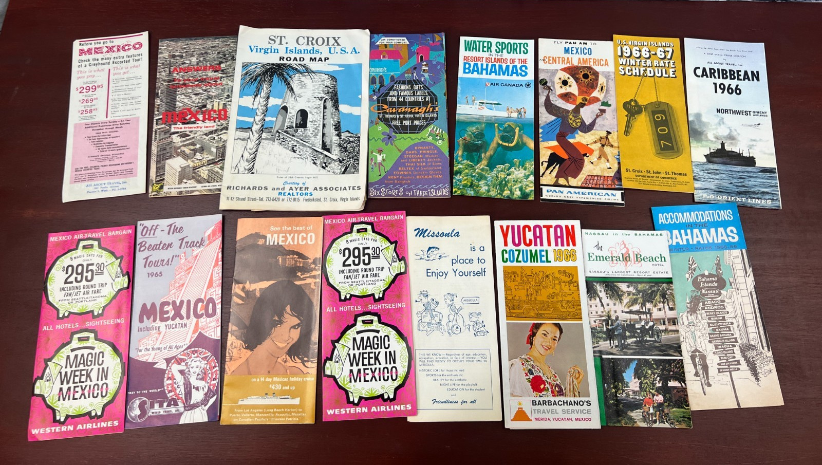 Vintage 1960s Travel Brochures Lot of 16 Vintage 1960s Travel Brochures Lot of 16