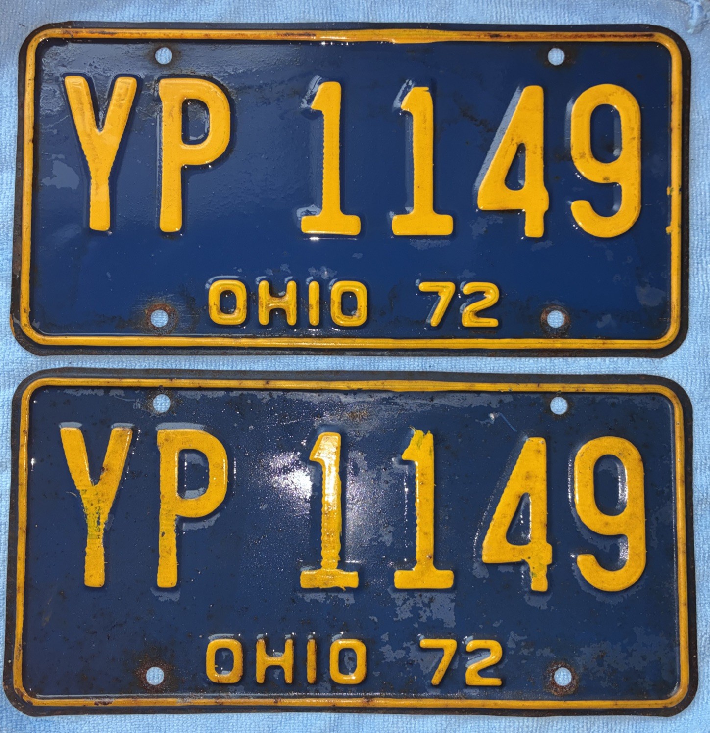 Vintage 1972 Ohio License Plate Set