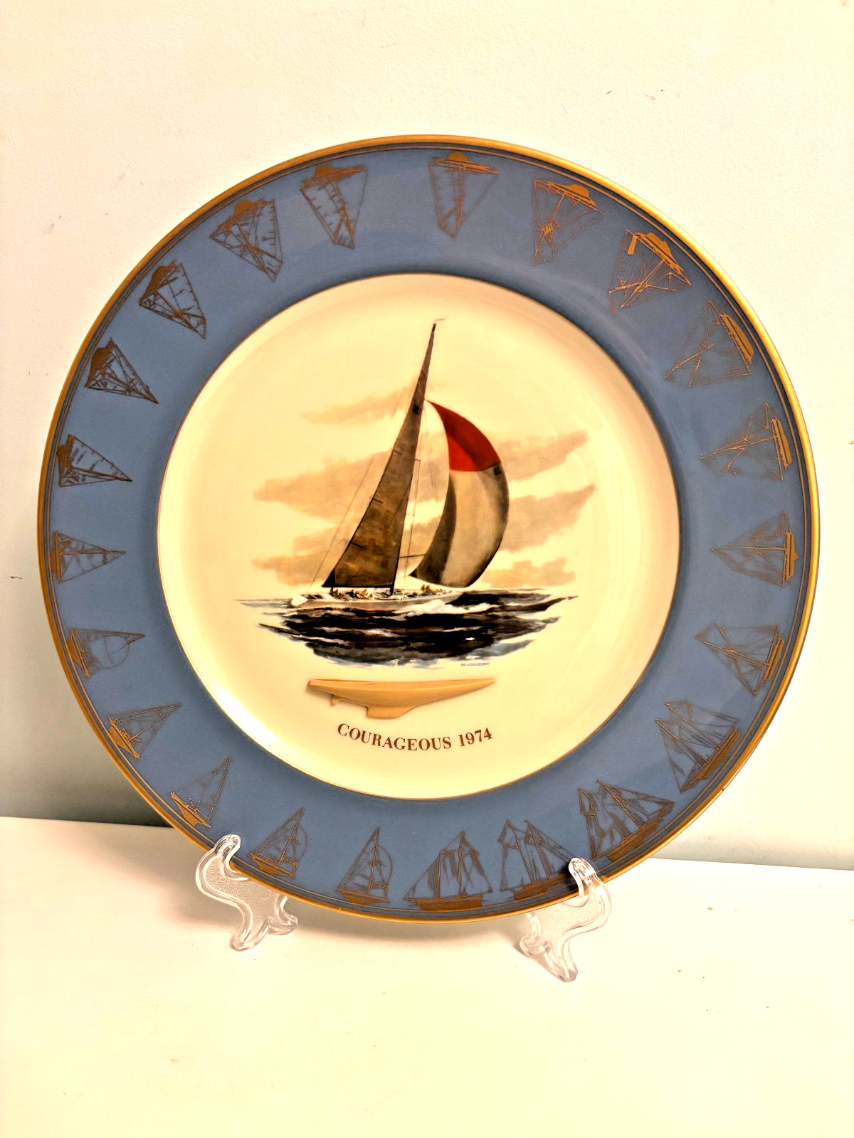 GORHAM AMERICA\'S CUP RACES COURAGEOUS 367/1000 LE NEW BOX 10.75 Collectors Plate