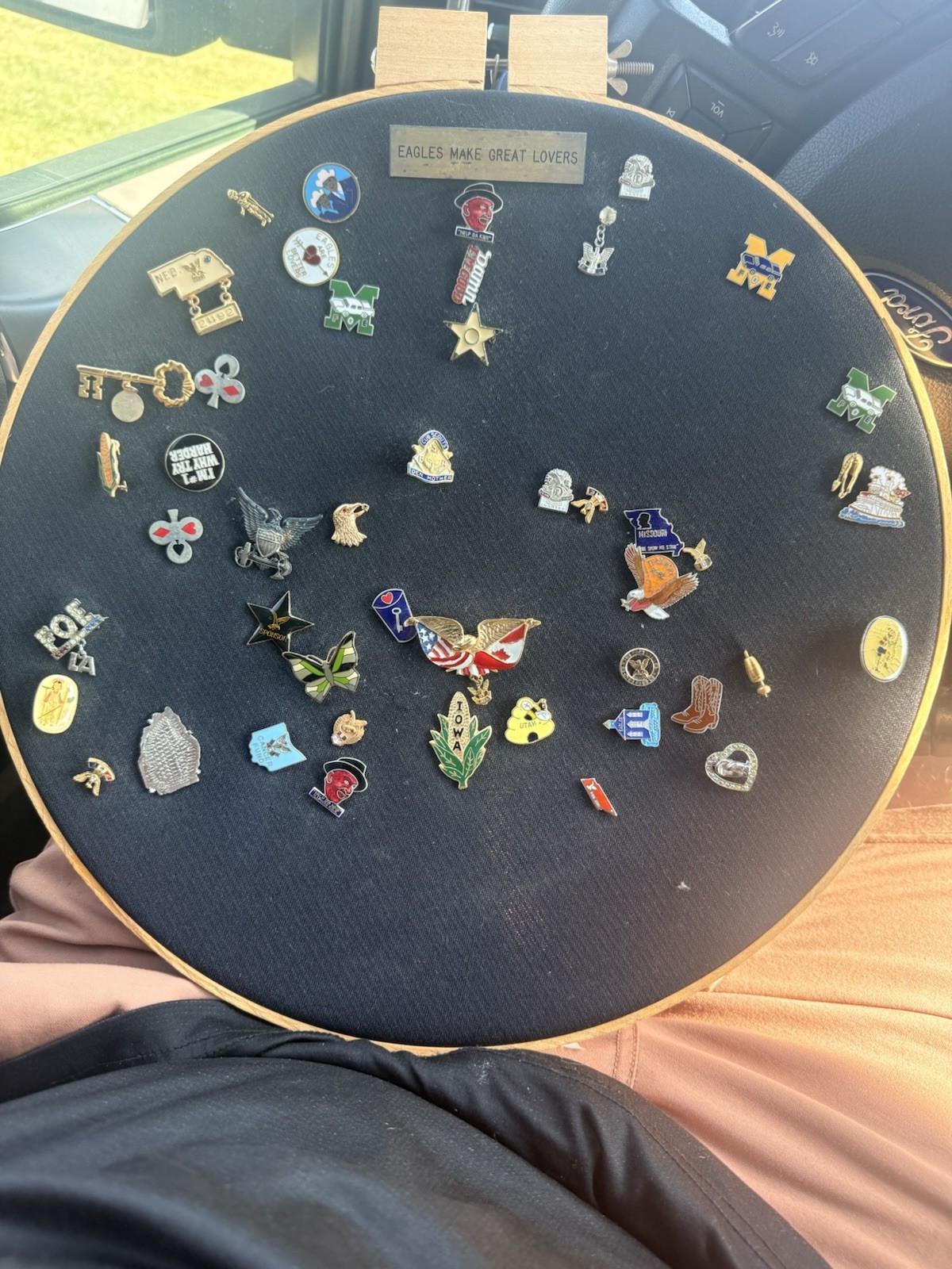 Vintage FOE Fraternal Order Eagles Pin Lot 40+ Enamel Lapel Pins Badges Iowa