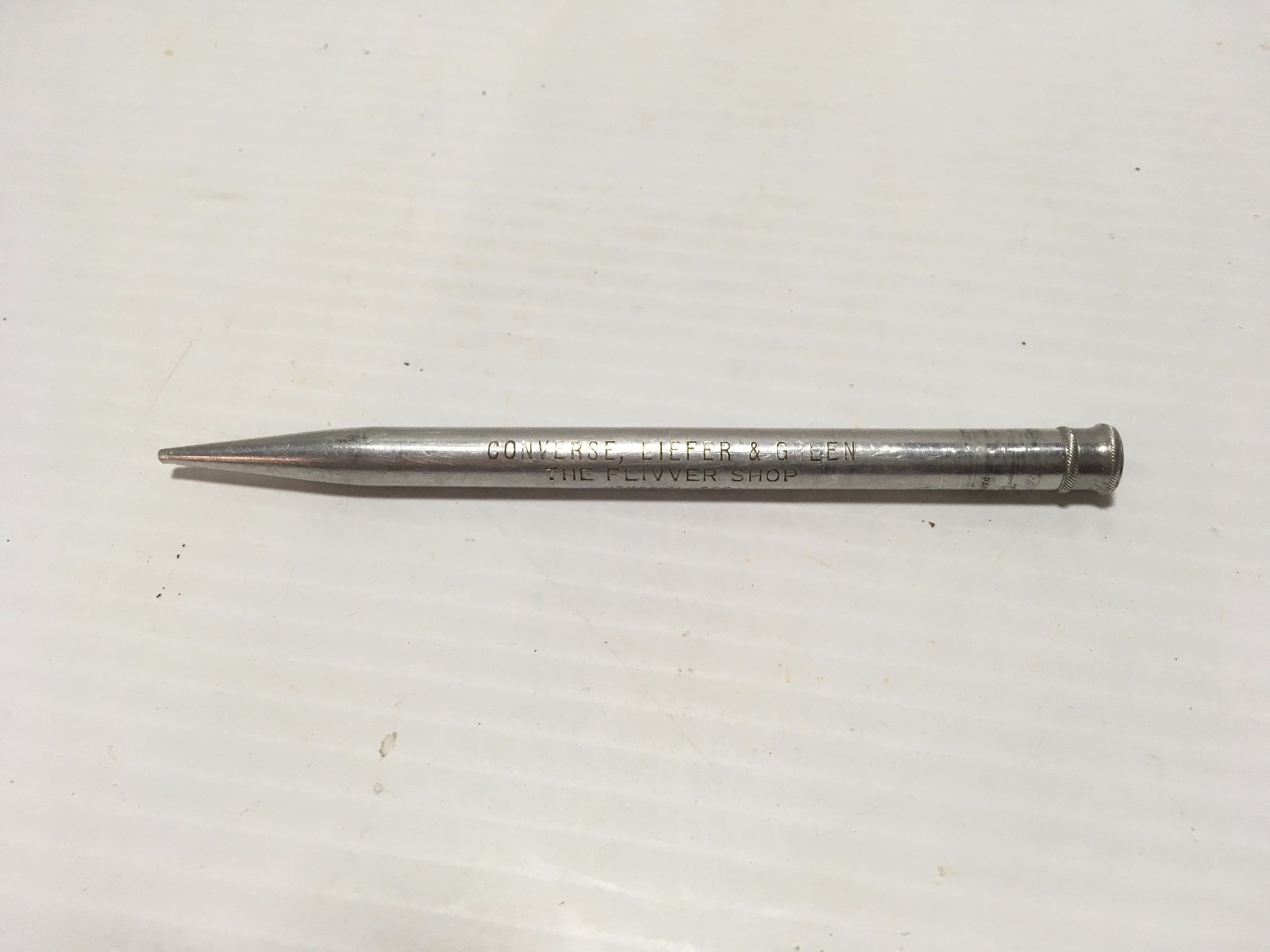 VTG REDIPOINT MECHANICAL ADVERTISING PENCIL CONVERSE LIEFER GREEN FLIVVER SHOP 