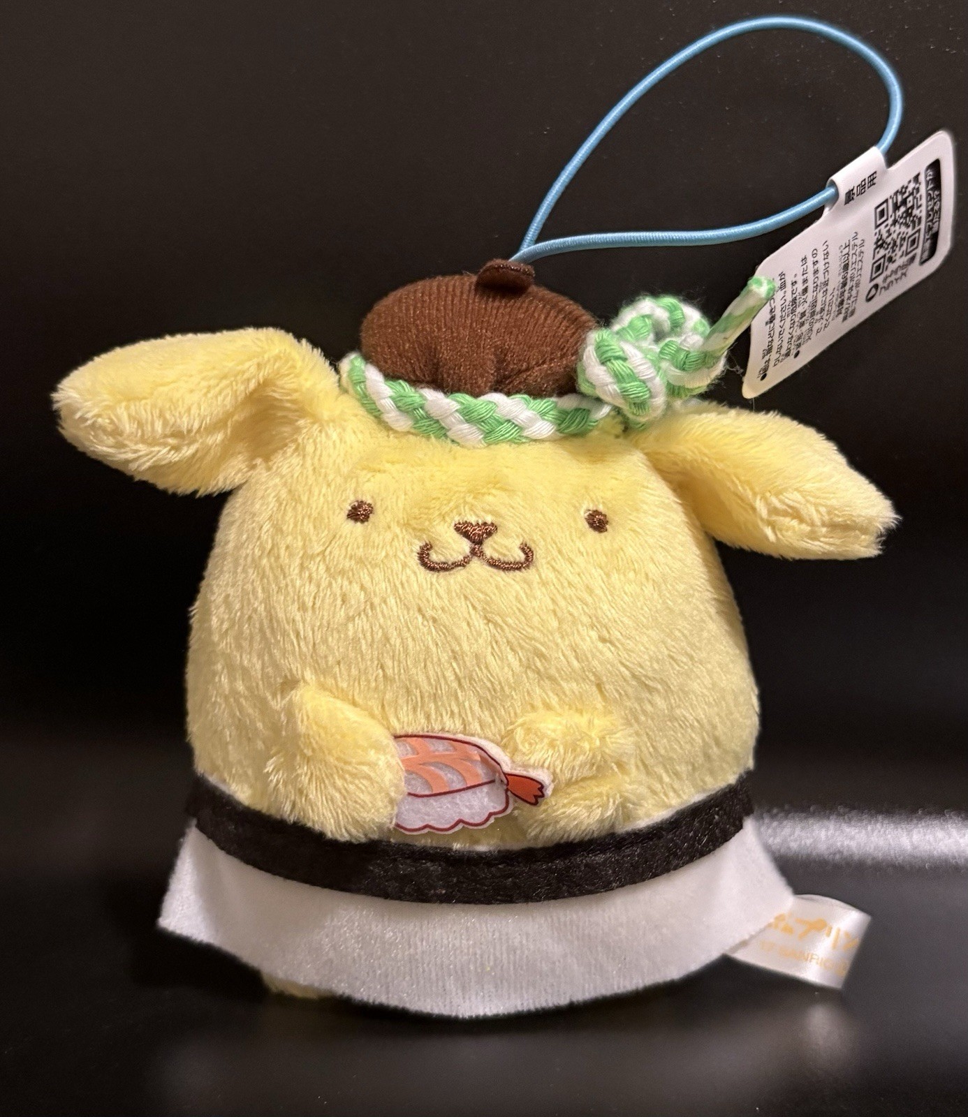 Furyu Sanrio Pompompurin Sushi Chef Hanging Mascot Plush 9.5 cm