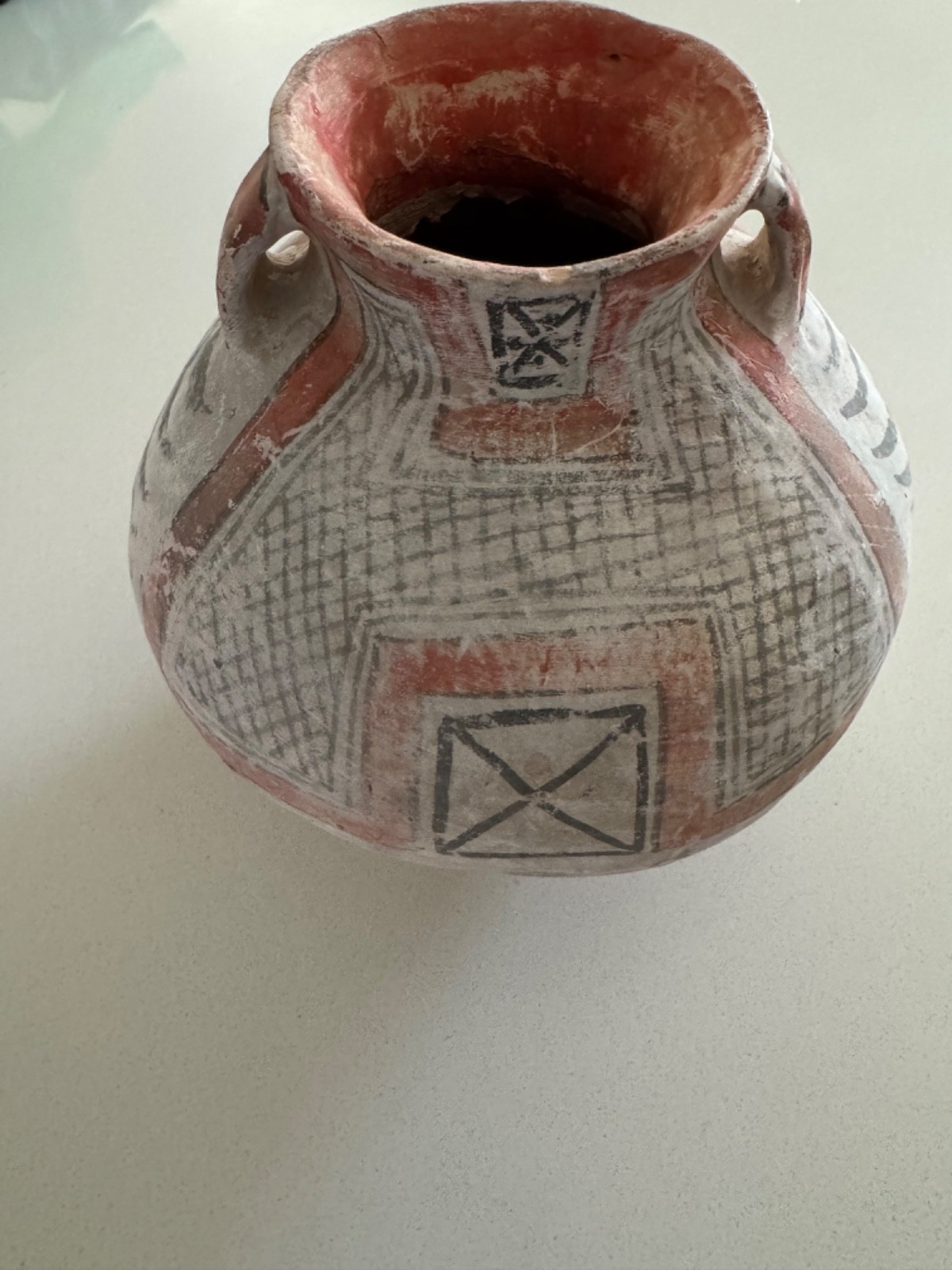 Authentic Zuni Vessel, approximately 6 1/2 inches length, 8 inches wide Authentic Zuni Vessel, approximately 6 1/2 inches length, 8 inches wide