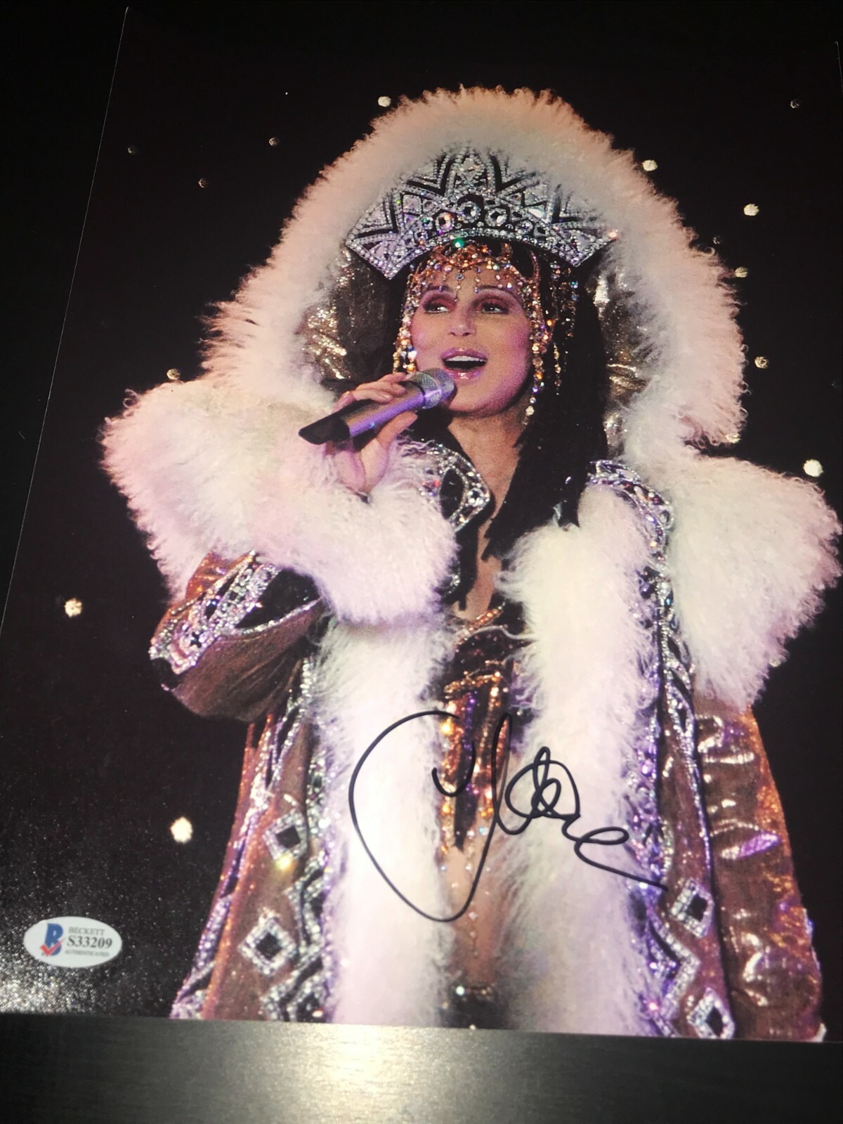 CHER SIGNED AUTOGRAPH 11x14 PHOTO TURN BACK TIME VEGAS BECKETT BAS AUTO RARE D