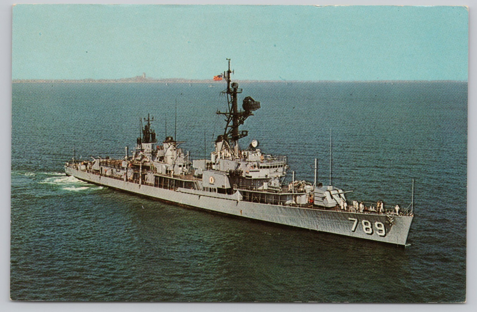Postcard USS Eversole DD-789 at Sea Navy Ship Military