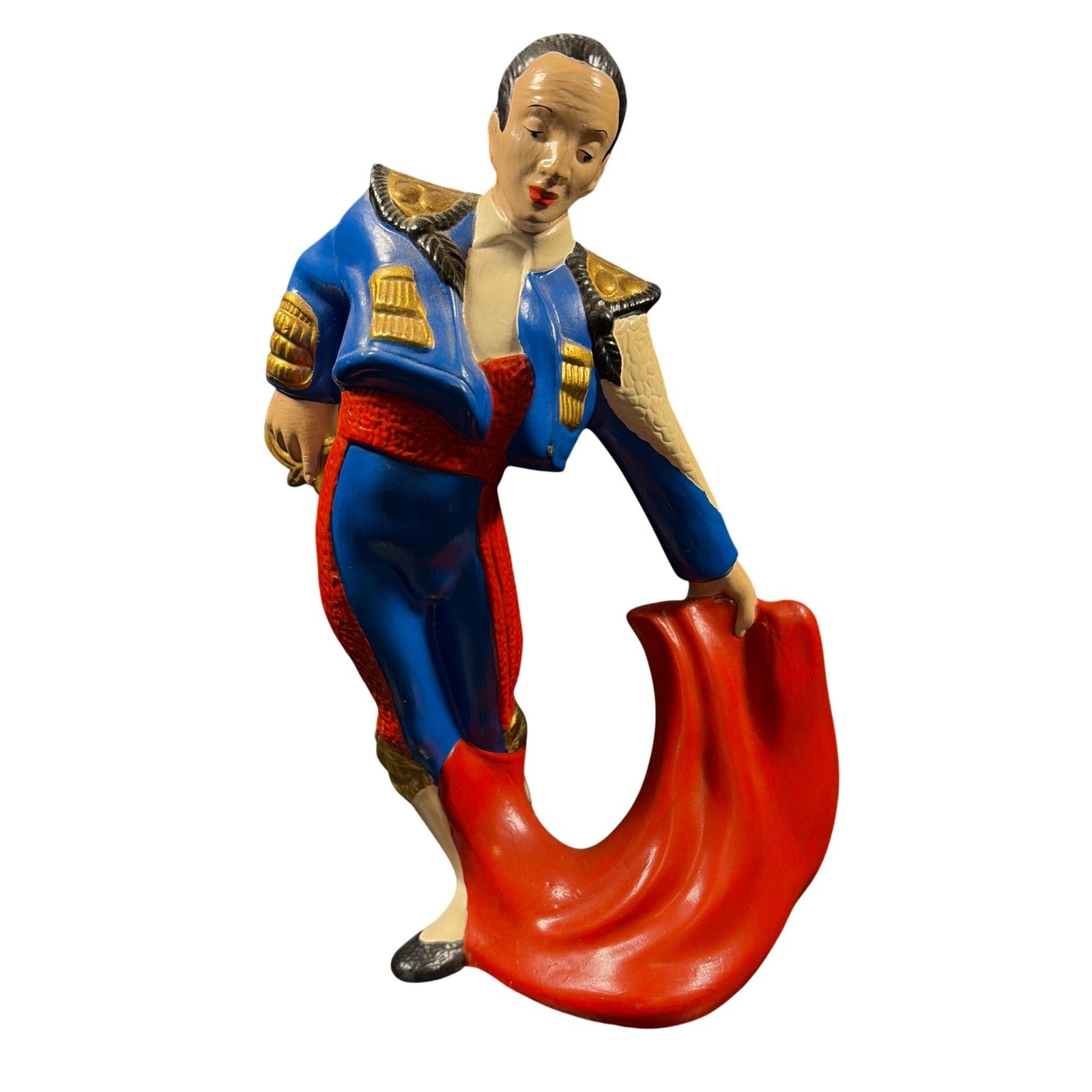 Vintage Hand Painted Ceramic Matador Figurine Mid Century Spanish Bullfighter