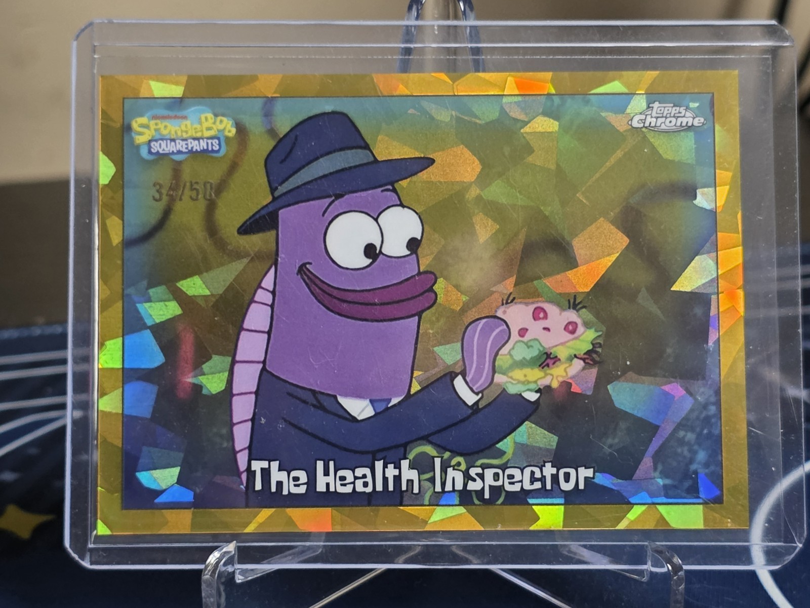 2025 Topps Chrome SpongeBob Sapphire The Health Inspector #94 Gold /50