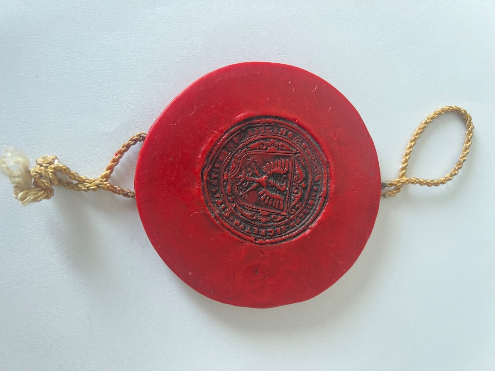 Vintage German Wax Seal Esslingen Stadtsiegel Red Wax Antique Seal
