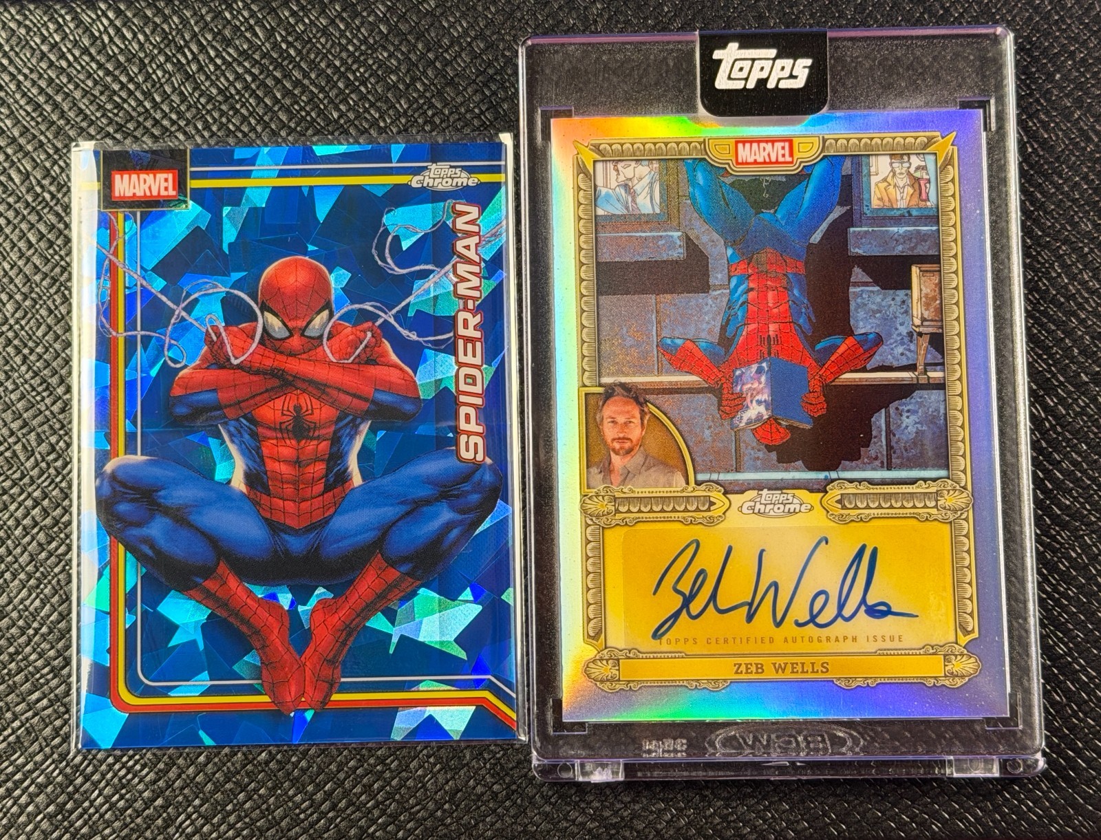 2026 Topps Chrome Marvel Sapphire Spider-Man #163 & Mint Zeb Wells Auto CA-ZW 2026 Topps Chrome Marvel Sapphire Spider-Man #163 & Mint Zeb Wells Auto CA-ZW