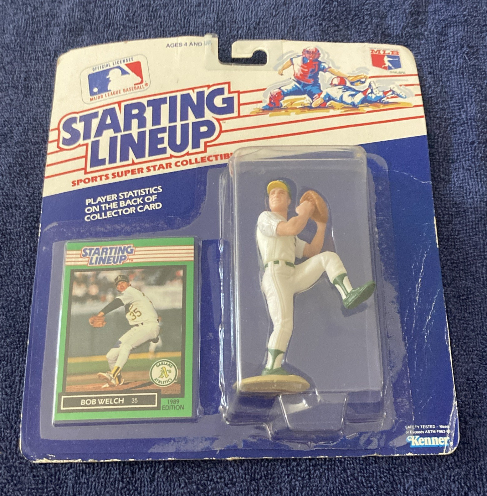 Kenner Starting Lineup Bob Welch MLB Baseball Figure w/ Collector Card 1989