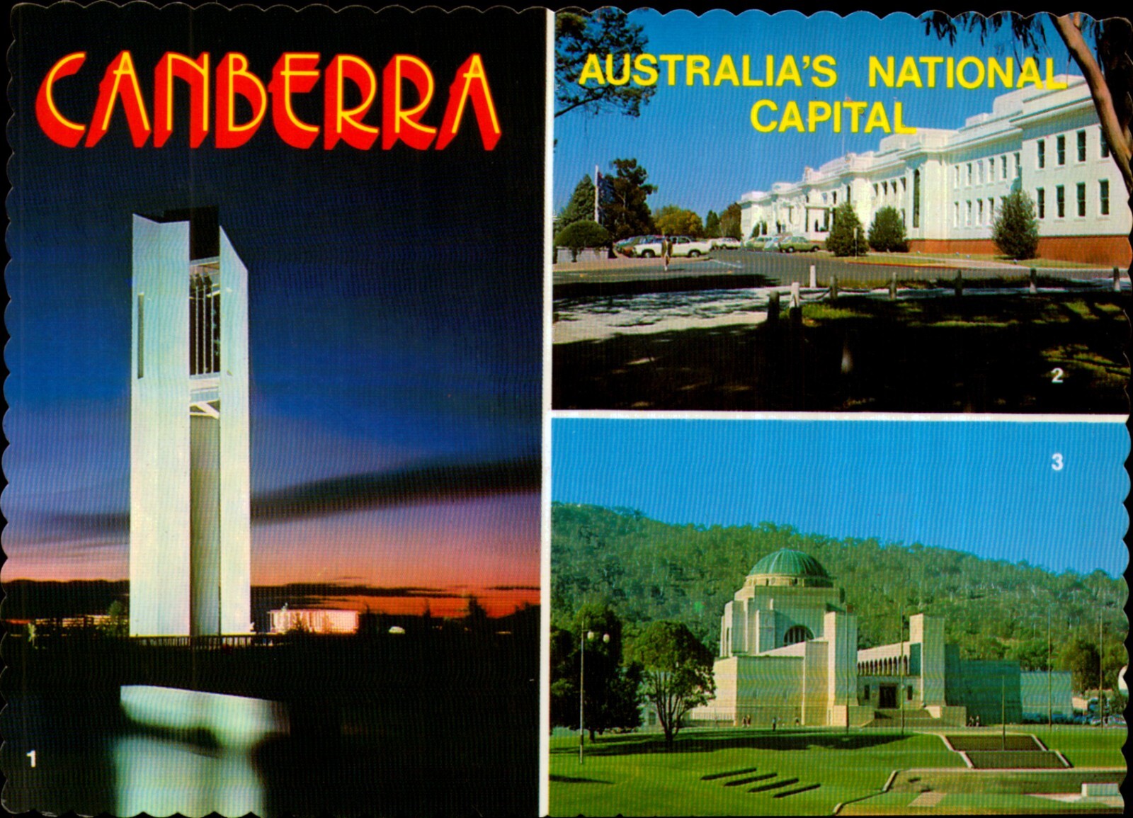 Canberra Multi View Postcard Australia ACT Vintage 70s 80s Old