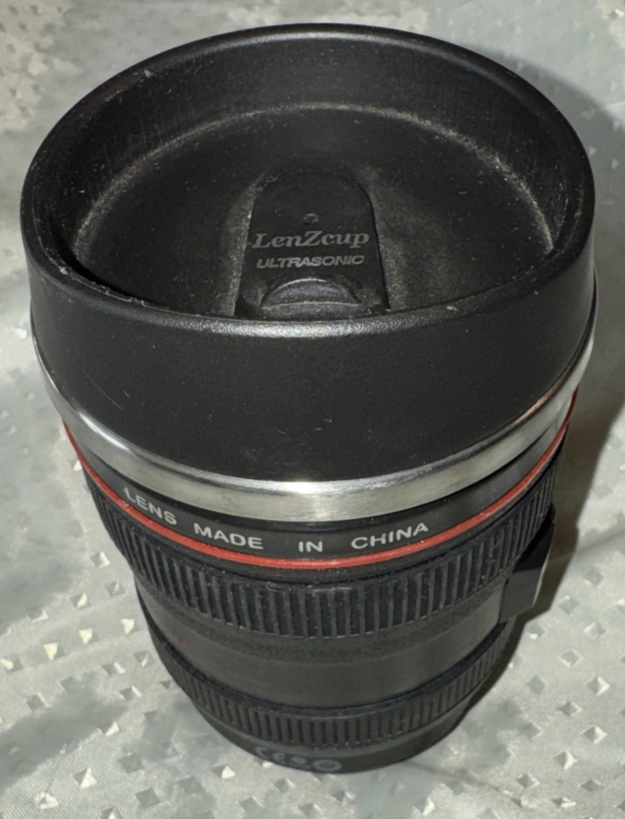 LenZcup Ultrasonic Camera Lens Thermos Mug Cup Photographer\'s Travel Mug. #2248 LenZcup Ultrasonic Camera Lens Thermos Mug Cup Photographer\'s Travel Mug. #2248