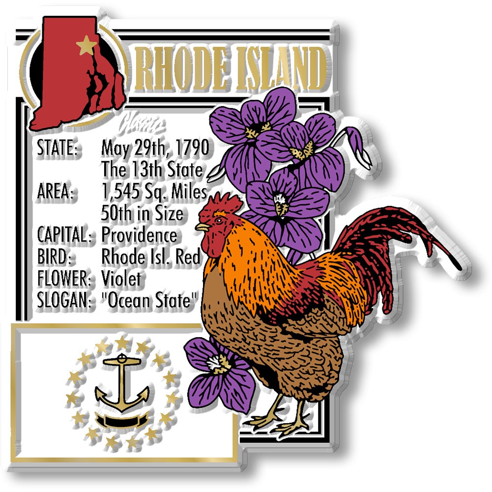 Rhode Island State Montage Magnet by Classic Magnets, 3\