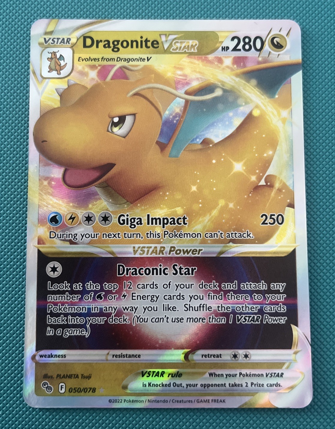Dragonite VSTAR 050/078 - Pokemon Go Ultra Rare - Pokemon TCG - NM