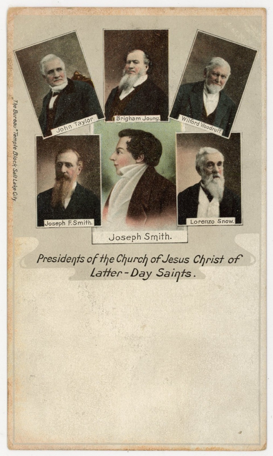 c1902 LDS Mormon Church Presidents Joseph Smith / The Bureau Salt Lake City Utah