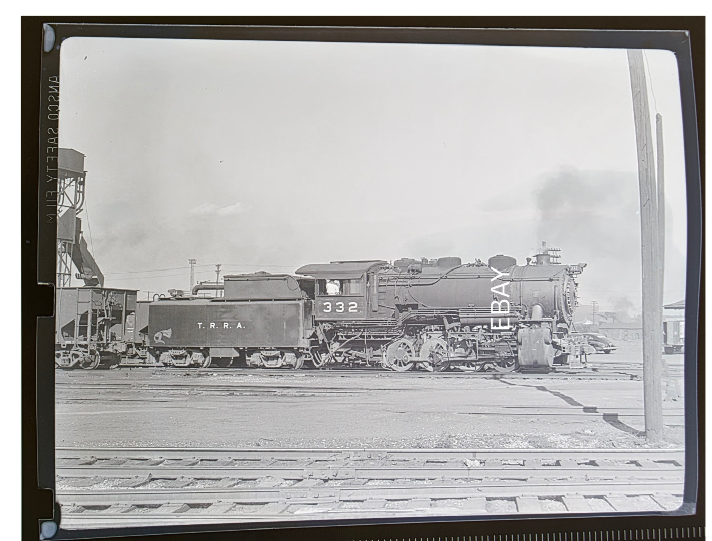 7/17/46 Terminal Railroad Assoc. St Louis Locomotive No. 332 J-1 Photo Negative 7/17/46 Terminal Railroad Assoc. St Louis Locomotive No. 332 J-1 Photo Negative