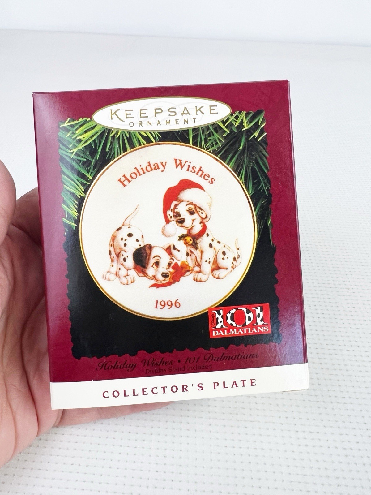 1996 Hallmark Holiday Wishes 101 Dalmations Plate Ornament