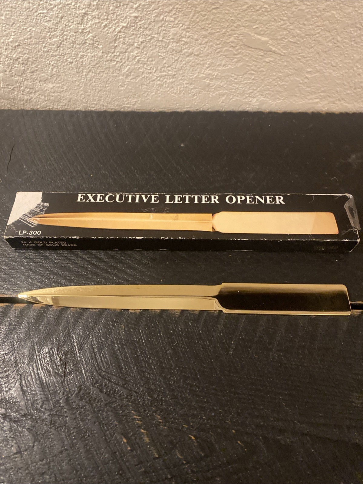 VTG Executive Letter Opener w/ Sheath 24 Karat Gold Plated Brass 1970s 9” VTG Executive Letter Opener w/ Sheath 24 Karat Gold Plated Brass 1970s 9”