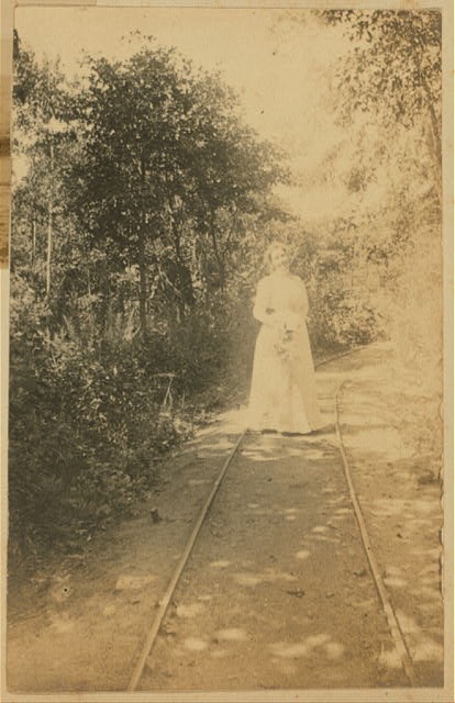 Photo:Vladivostok Russia Eleanor Pray 1900s Hand Car Rail Sedanka Woods