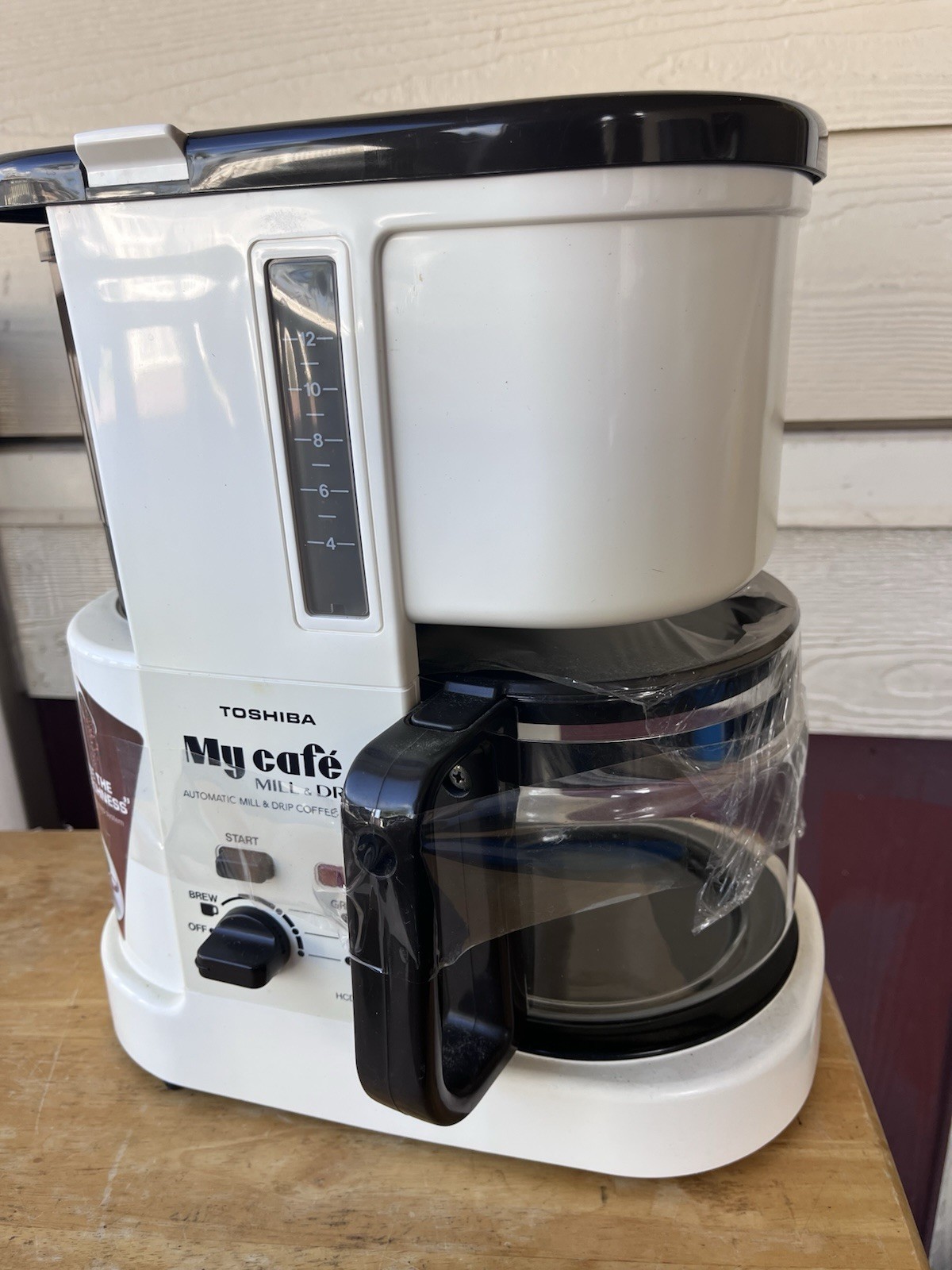 Vintage 1980s Toshiba My Cafe Mill & Drip Coffee Maker HCD-1200 