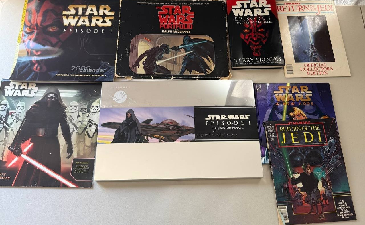 Star Wars Vintage Lot 8 Ralph McQuarrie 18 Art Portfolio Doug Chiang Books ASIS