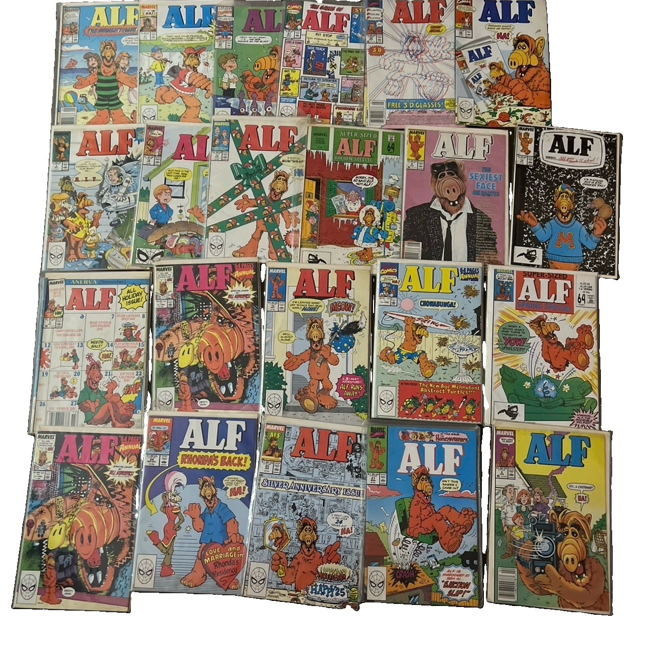 39 ALF Marvel Comic Book Lot Includes (5 Holiday Editions)
