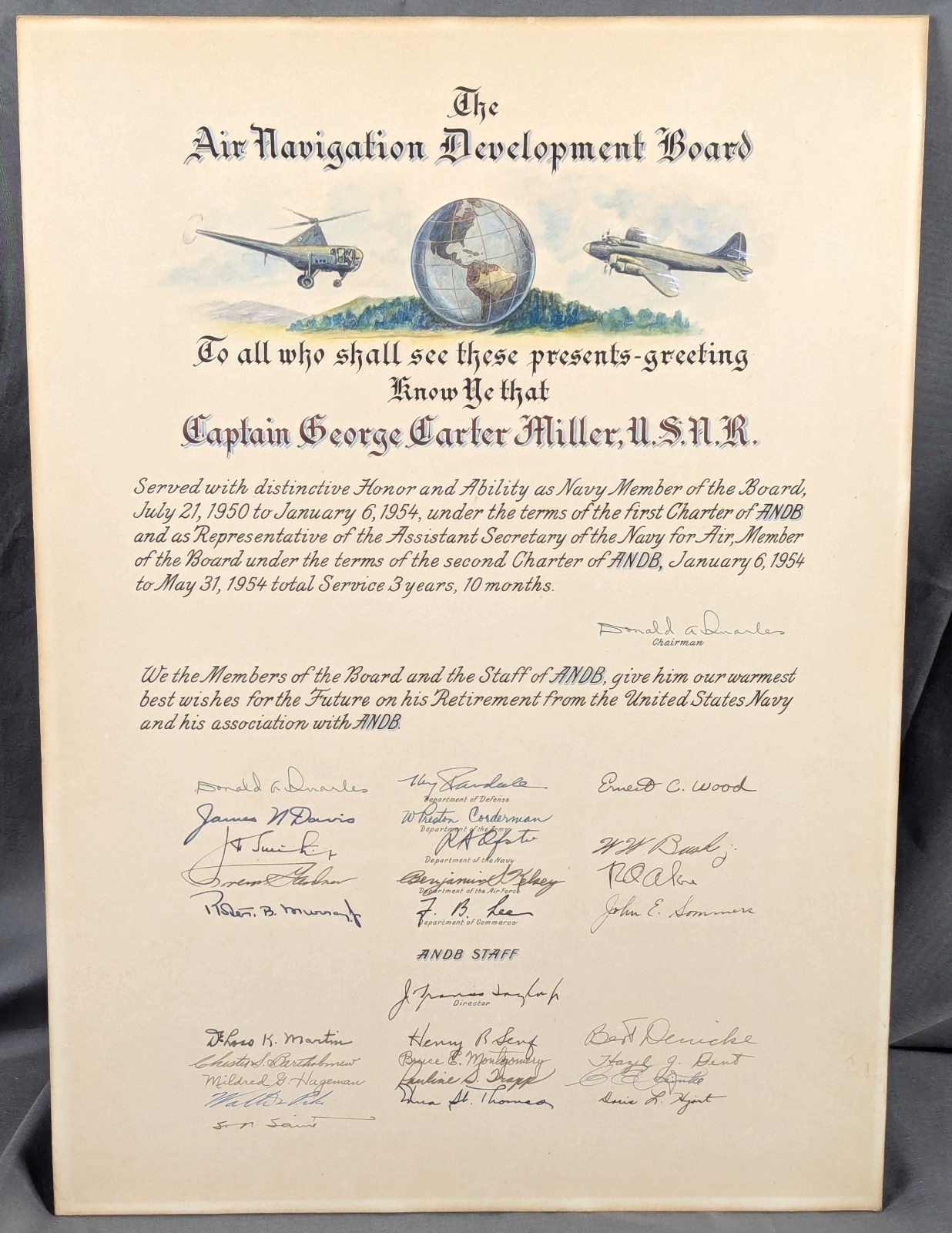 1954 Aerospace Military Aviation Autographs ANDB Calligraphy Manuscript Cold War