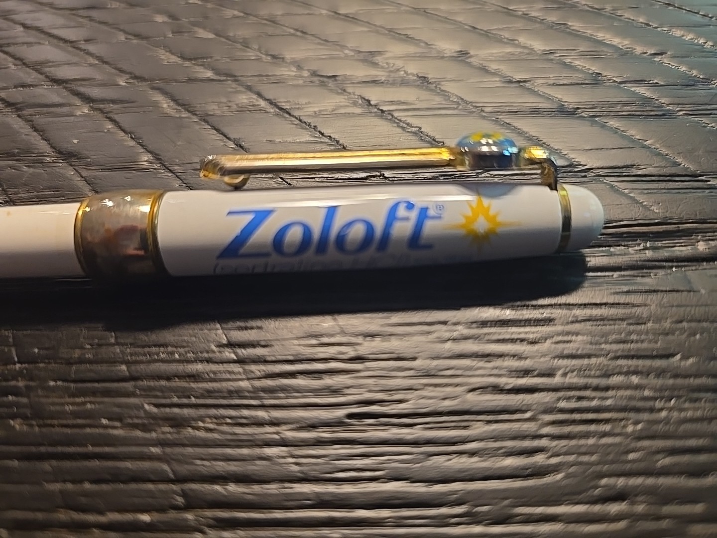 Rare Zoloft Metal Drug Rep Pharmaceutical Promo Advertising Pen Writes Vintage