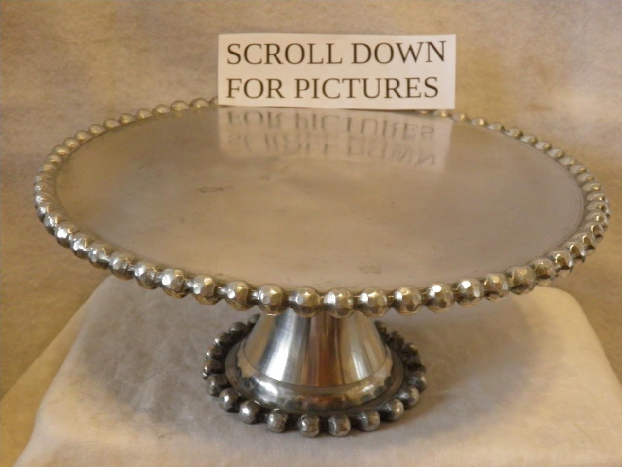 THRESHOLD PEWTER DESSERT STAND THRESHOLD PEWTER DESSERT STAND