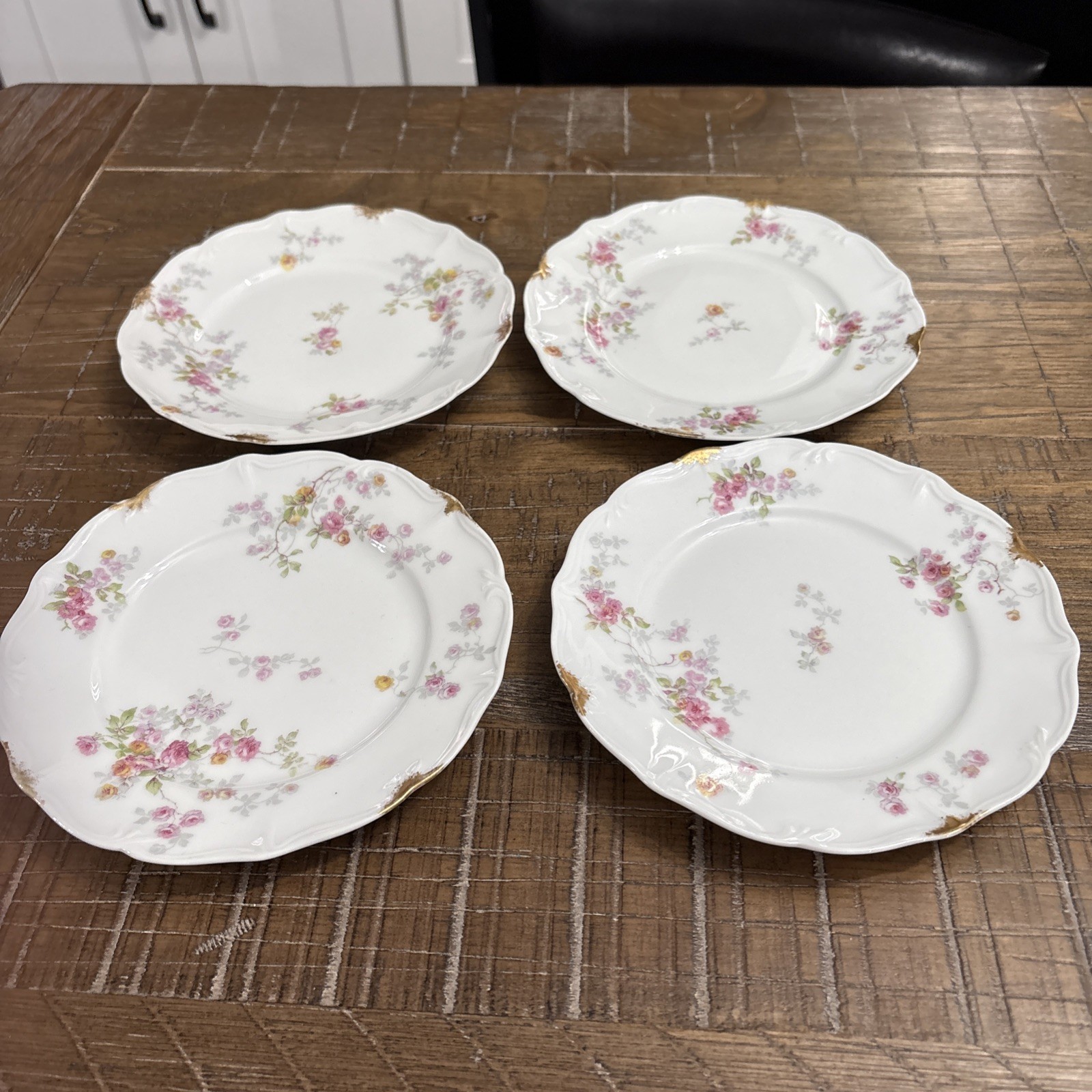 C. Ahrenfeldt Limoges France Depose Floral 6.25” Dessert/ Bread Plates  Set Of 4