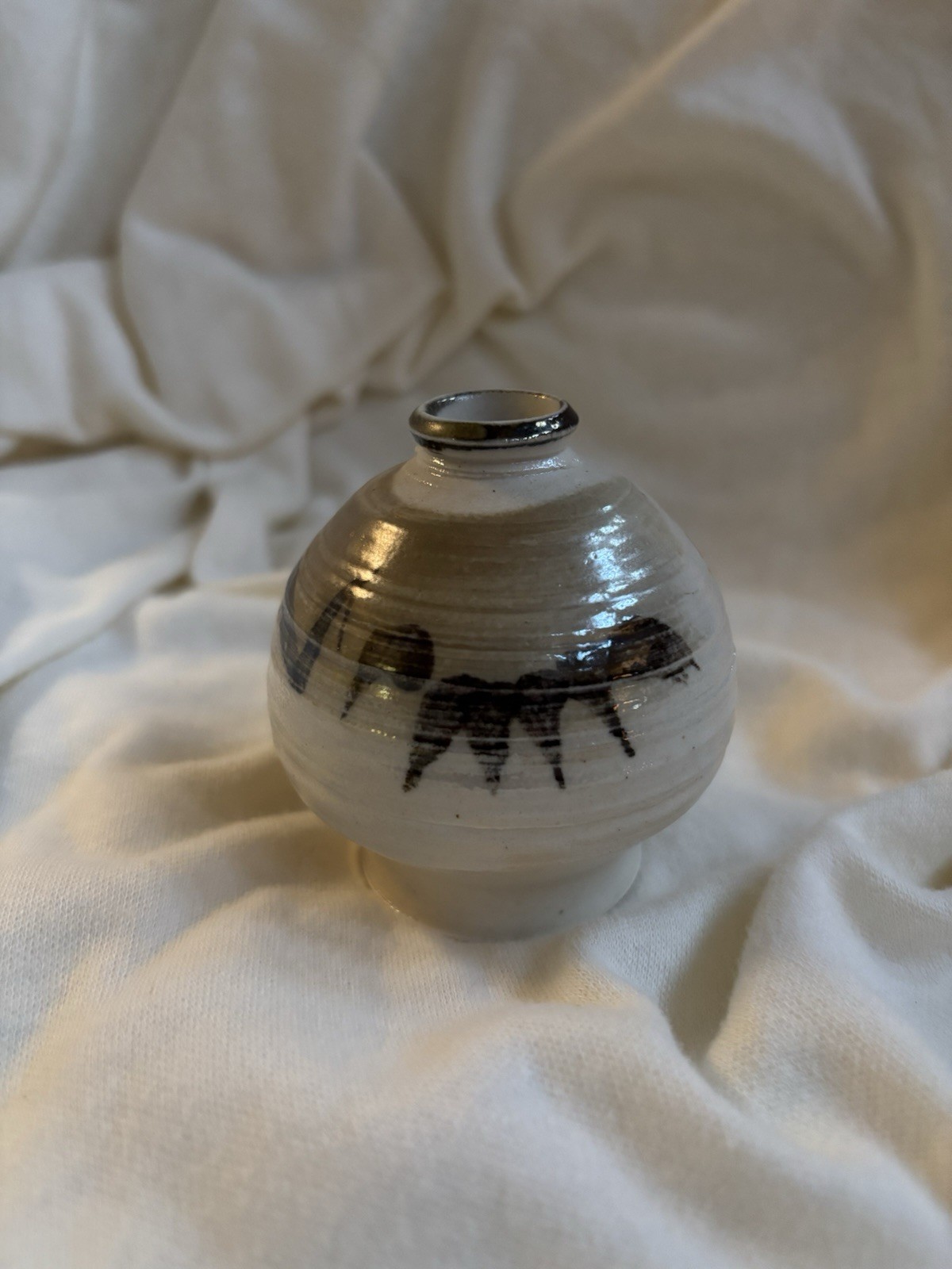 CYNTHIA BRINGLE SIGNED MINIATURE POTTERY VASE—PENLAND, NC ARTIST—2.5\