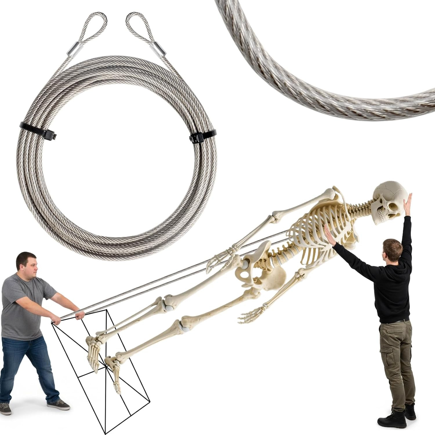 12 Ft Skeleton Replacement Guy Wire Part, Tether Cable Guy Wire for 12 Foot