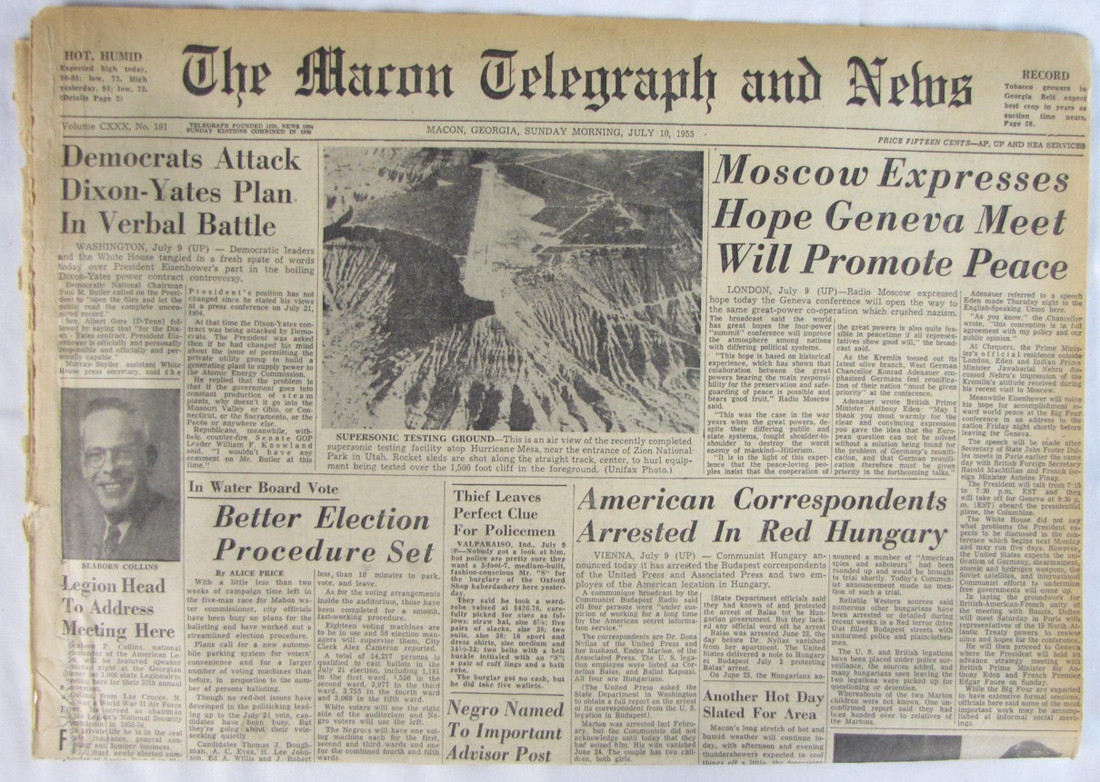 Vintage 1955 ALBERT EINSTEIN Nuclear War Warning Newspaper