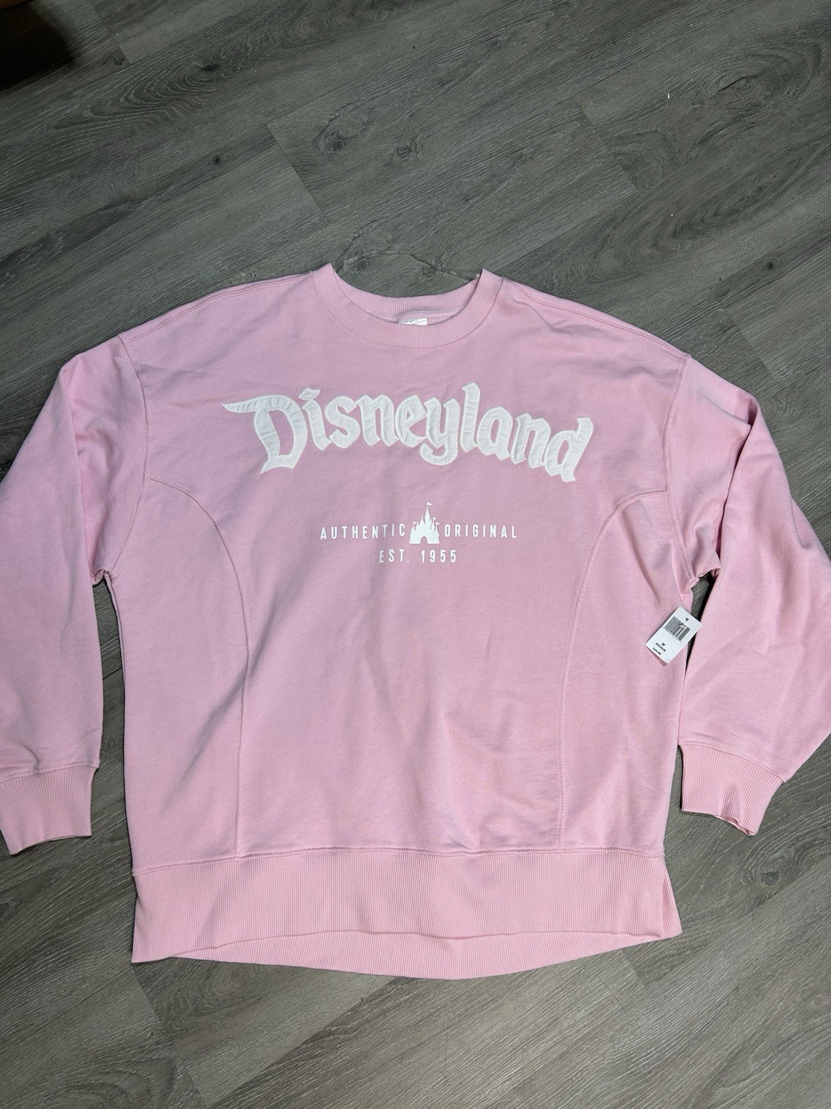 NWT Disneyland Pink Spirit Jersey Crewneck Sweater Sz medium