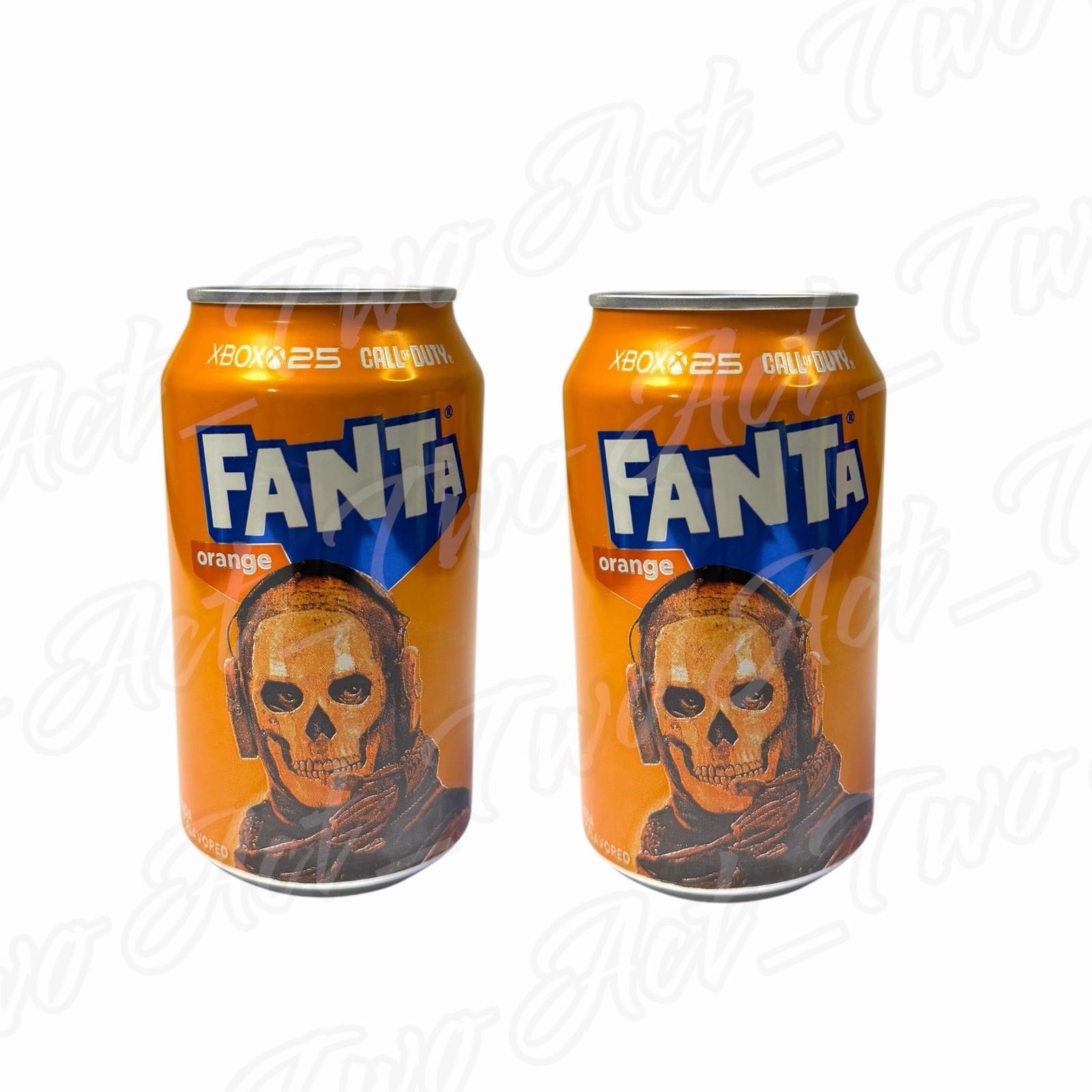 Fanta Xbox 25 (2 Full 12oz Cans) Call of Duty “Ghost” Orange Collectibles NEW