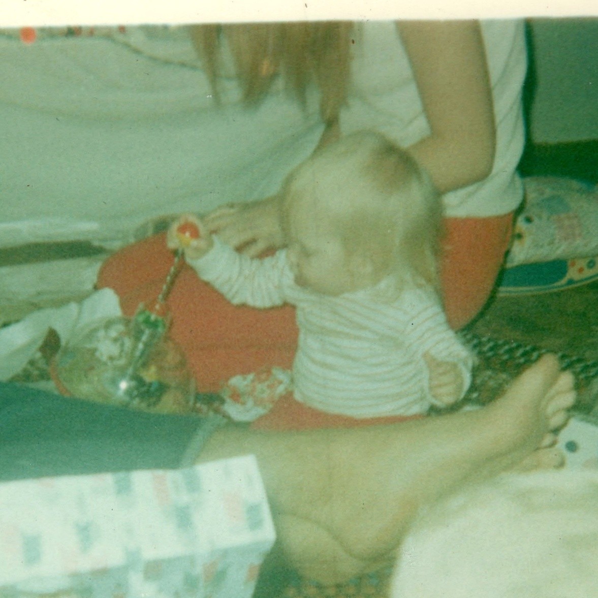c1970s Baby Opening Christmas Gifts Snapshot Photo Family Toys Wrapping Paper 4 c1970s Baby Opening Christmas Gifts Snapshot Photo Family Toys Wrapping Paper 4