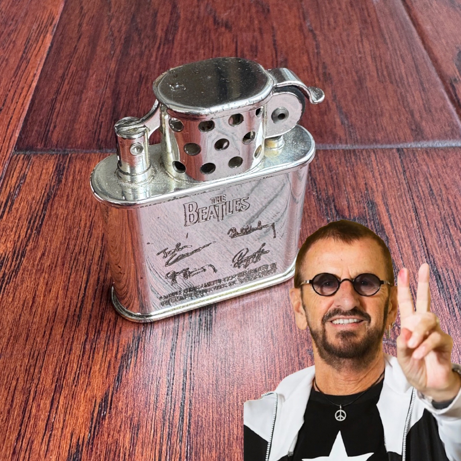 RINGO STARR Personally Owned BEATLES Autograph LIGHTER Apple * JULIEN\'S * COA