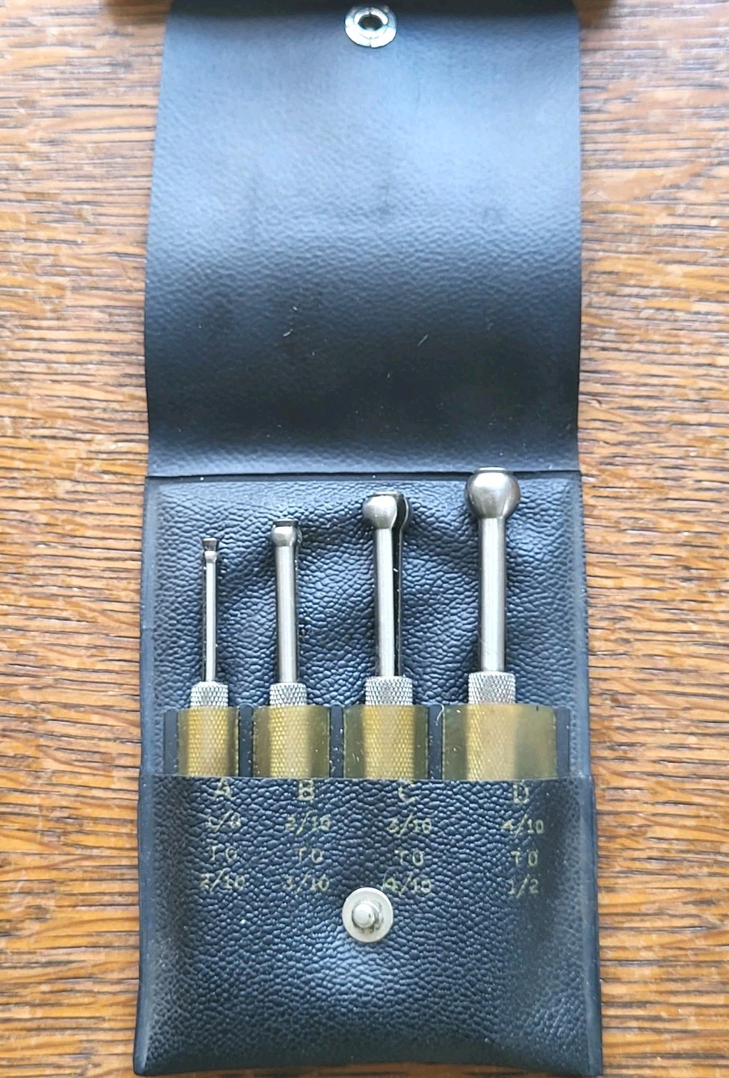 Vintage Craftsman No. 4056 Small Hole Gages Set (4) w/Pouch Machinist Tools USA