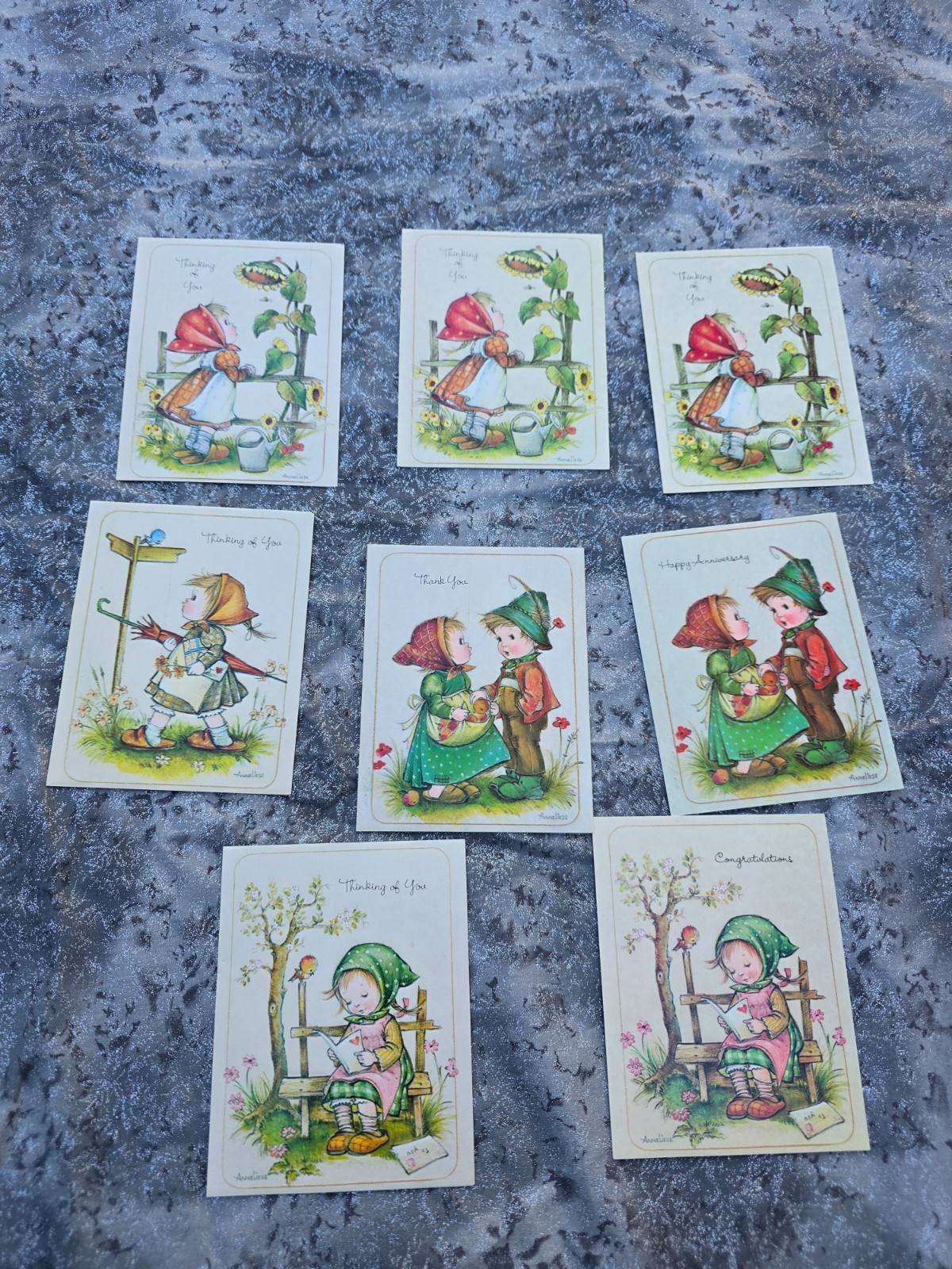 8 1981  Vintage Anneliese Little Helpers  Children Greeting Cards Birthday
