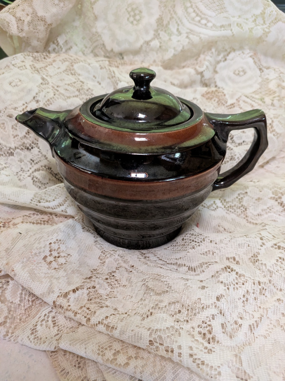 Vintage Sadler England Brown Betty Teapot 4 Cup Redware Ceramic Retro 1940s