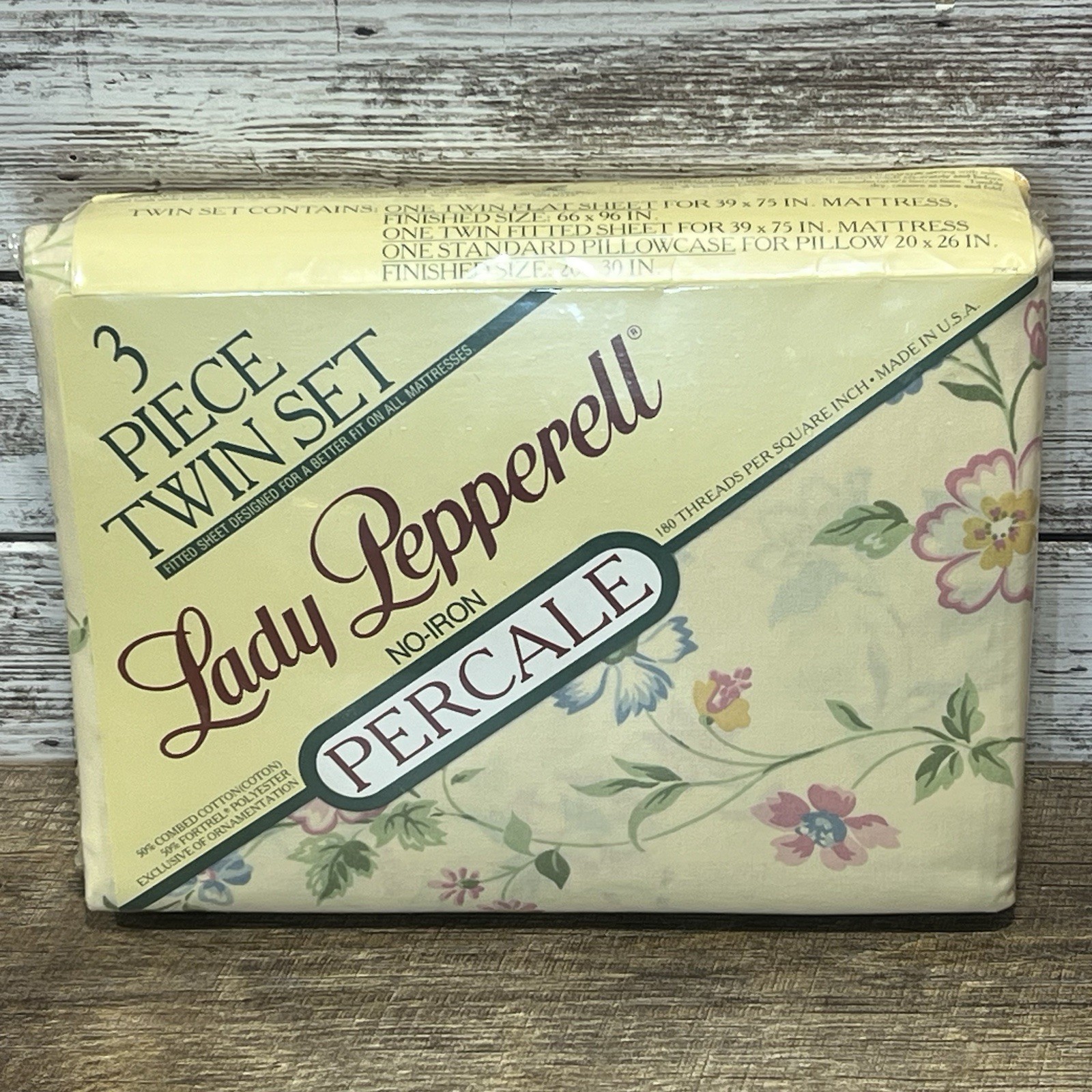 VTG Lady Pepperell Twin 3 Pc Percale Sheet Set Early Spring Floral No-Iron NEW VTG Lady Pepperell Twin 3 Pc Percale Sheet Set Early Spring Floral No-Iron NEW