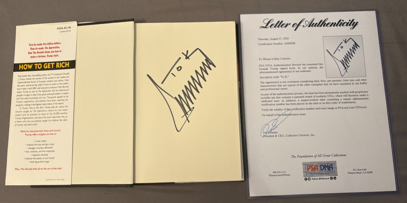 Donald Trump President Signed Autographed \