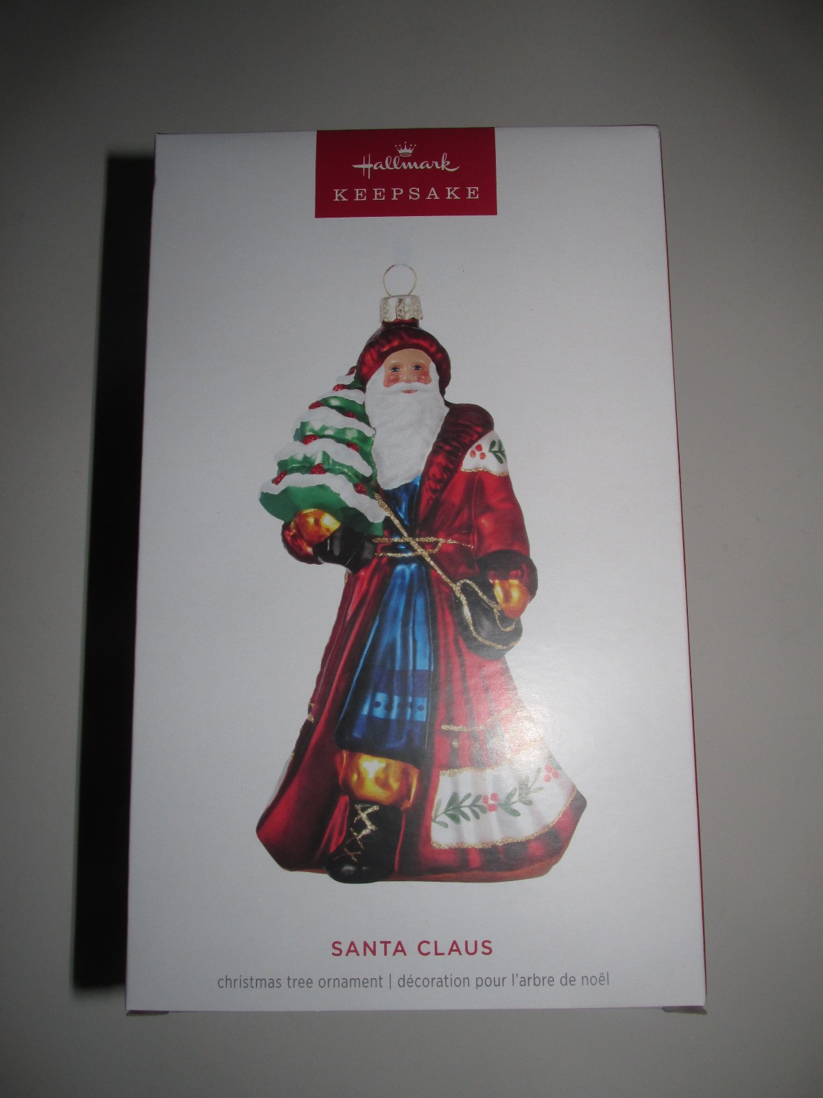 2024 Hallmark Limited Edition SANTA CLAUS Glass Ornament Glittery Gold Accents