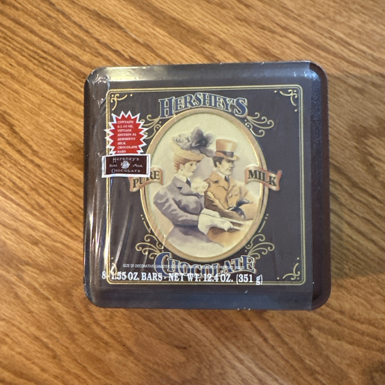 Hershey's Pure Milk Chocolate Tin Vintage Edition #4 1995 In Vintage Wrapper