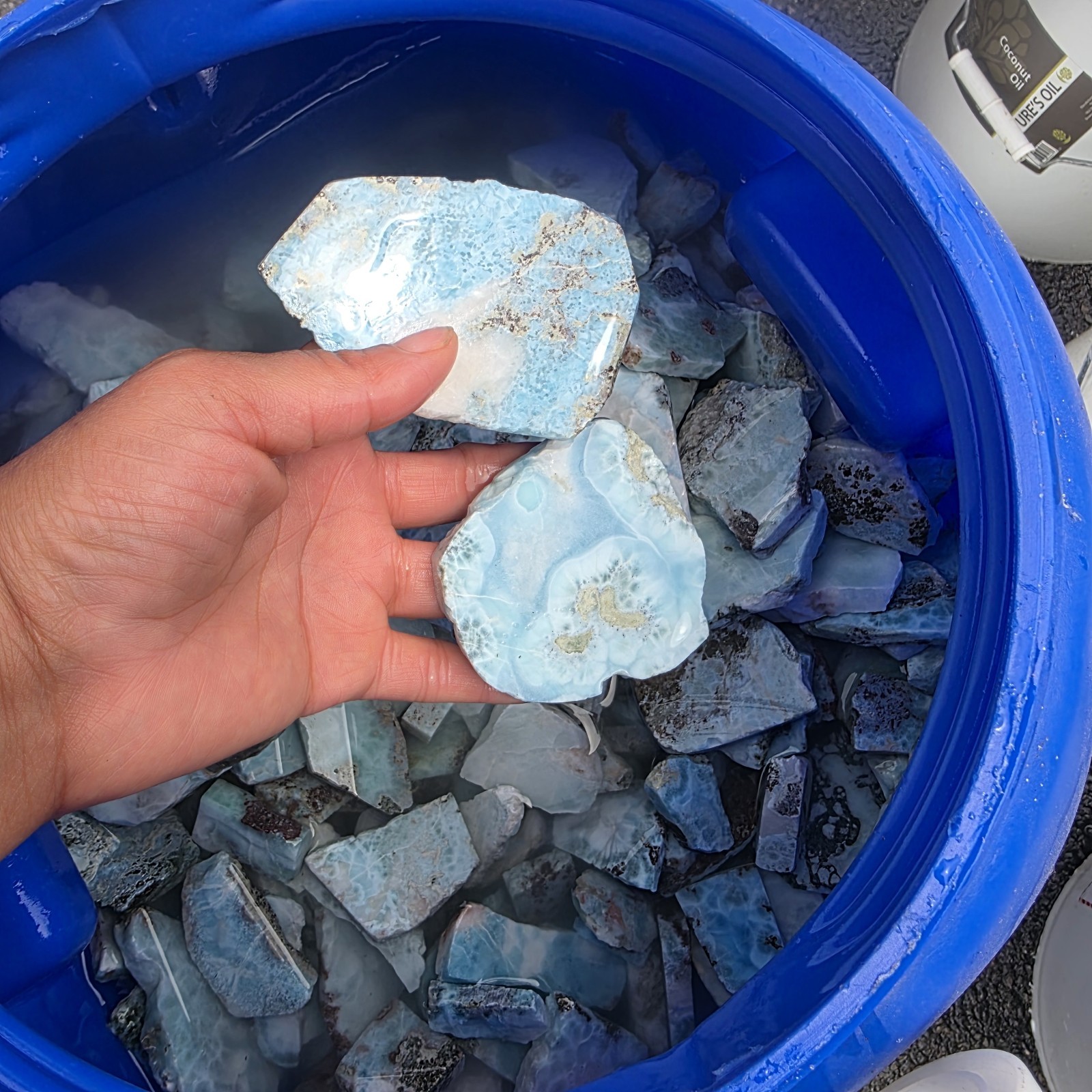 1 KG Natural Rough Larimar Stone –  Caribbean Larimar – Lapidary - Dom. Rep.