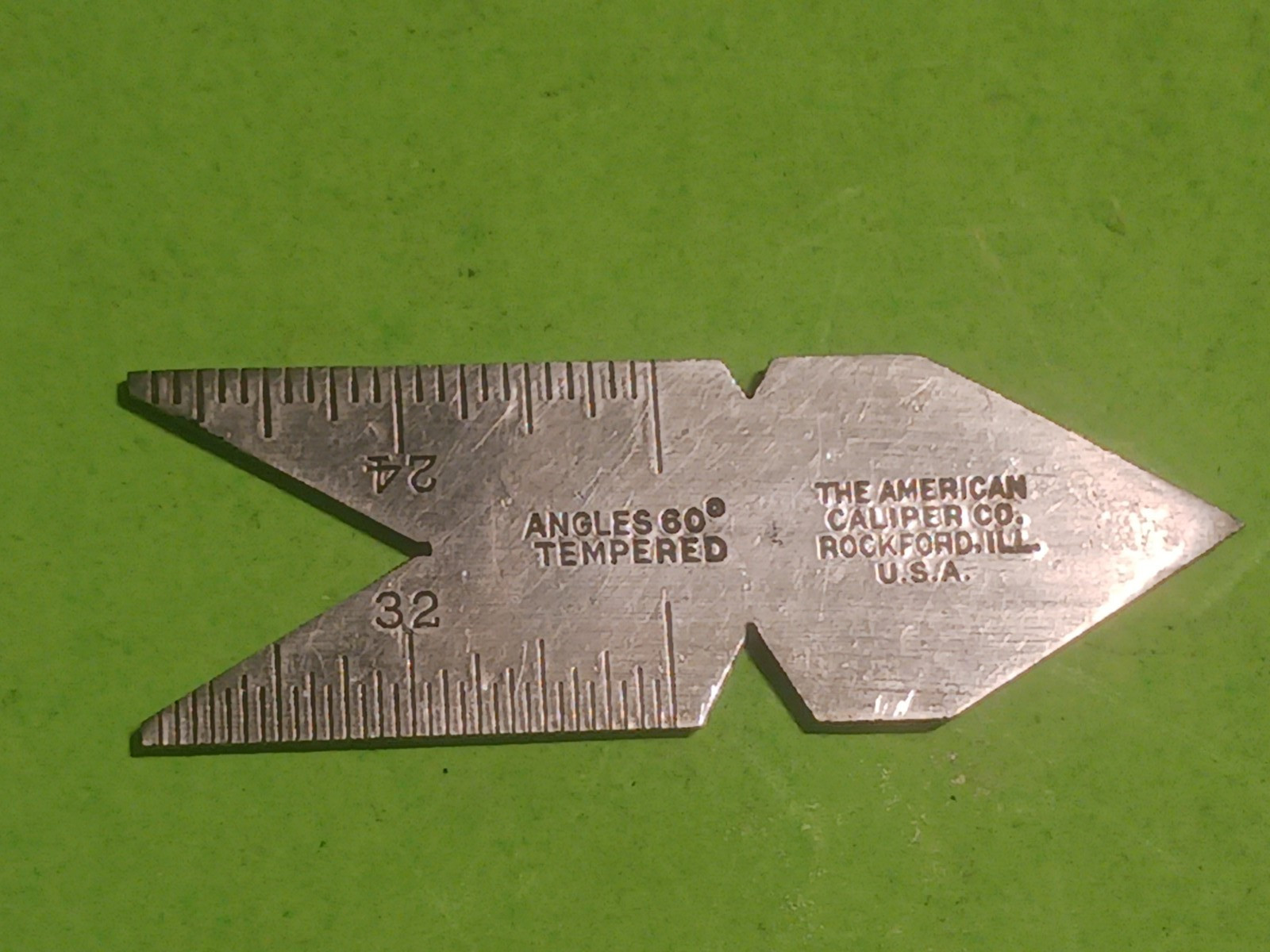 The American Caliper Co. Center Gage 60 Degree Fishtail - Vintage Tempered USA