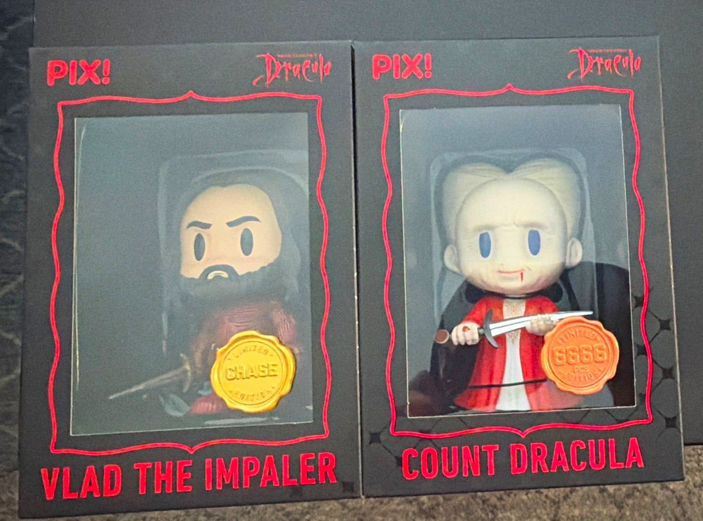 Thrilljoy Pix Vlad the Impalerw/ protector  & Count Dracula Hero. Set of 2.