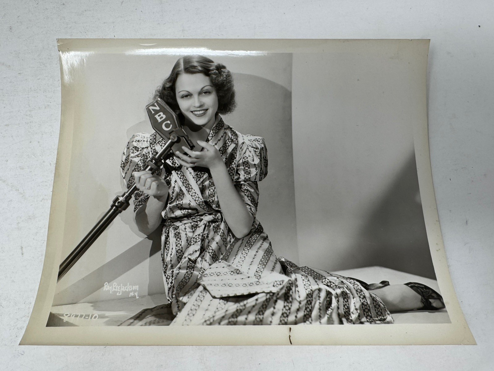1939 NBC Press Photo Alice Reinhart Radio Actress Microphone Vintage Portrait