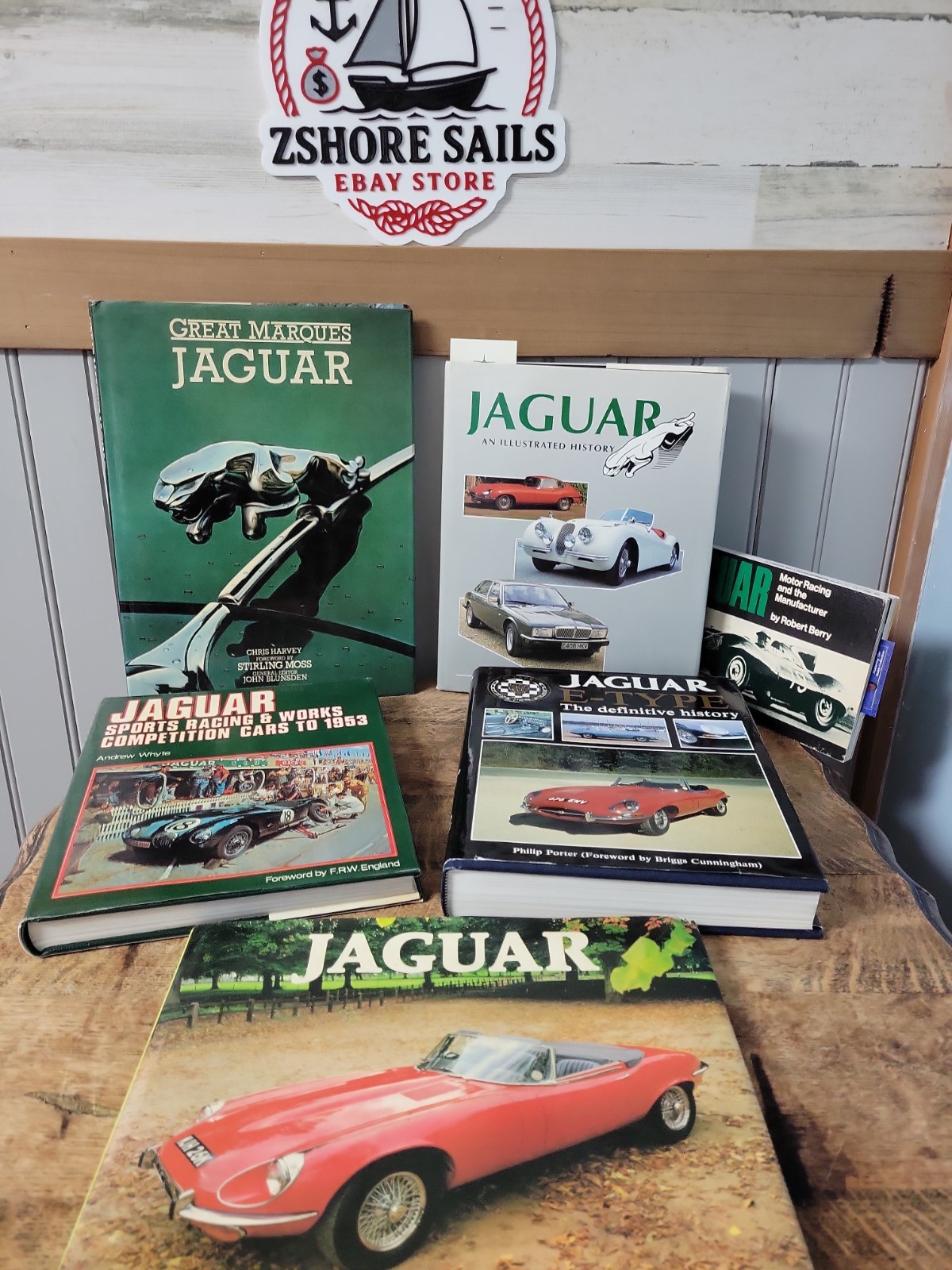 Lot of 6 Vintage Jaguar Automobile Car Racing Coffee Table Hard/soft Cover Books