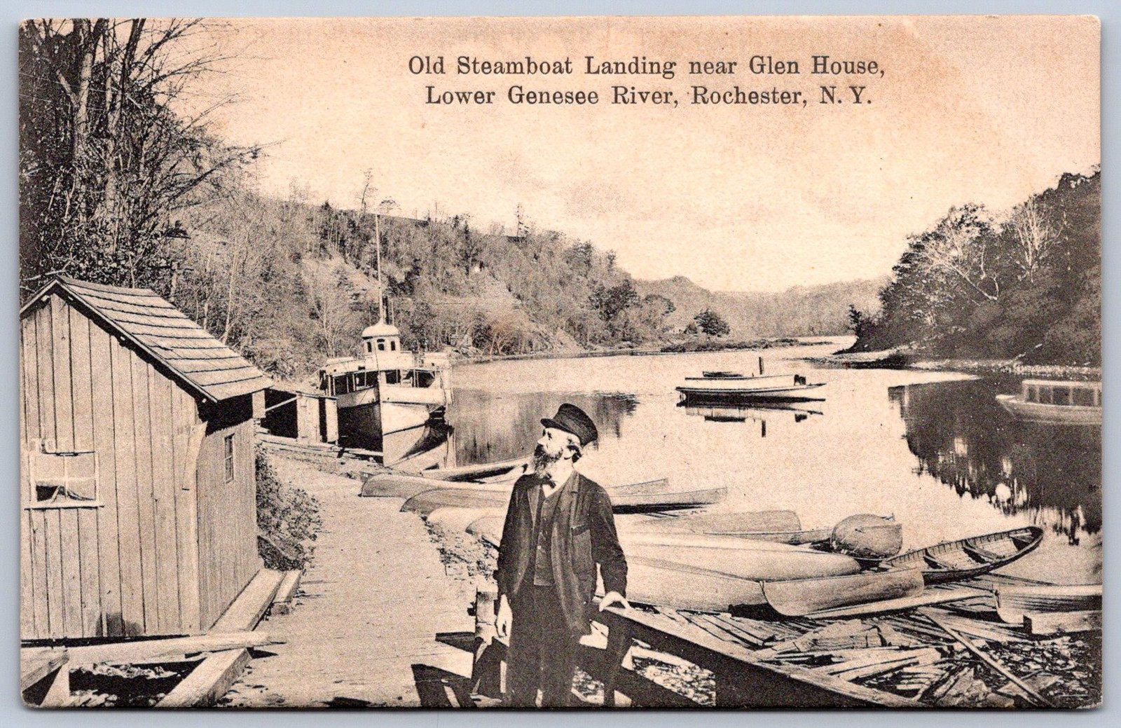 K32/ Rochester New York Postcard c1910 Steamboat Landing Glen House 483